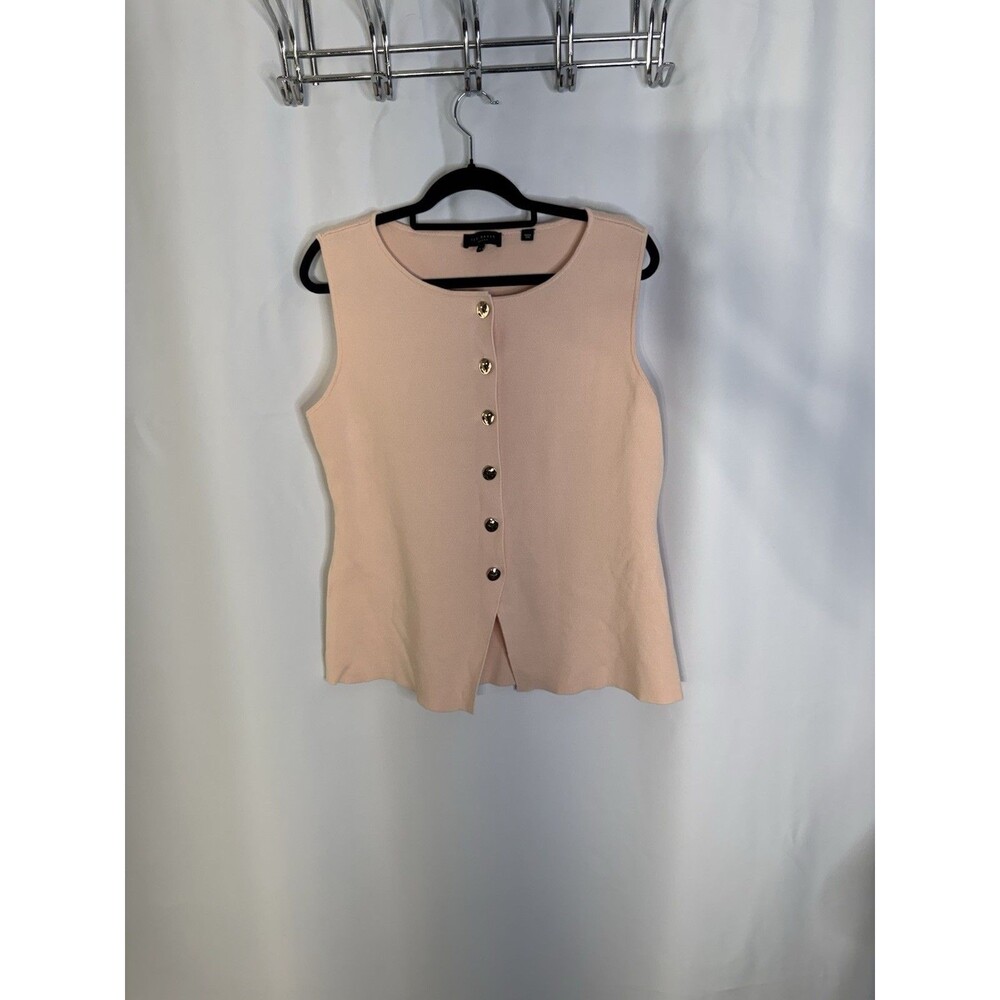 Ted Baker London Women’s Large Blush Pink Sleeveless Knit Button Front Top